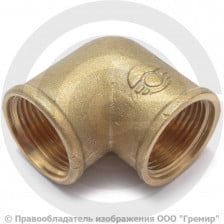 Уголок (угольник) латунный НР (НАР) Ду-20 (3/4") VALFEX