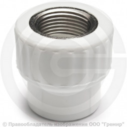 Муфта PP-R комбинированная белая ВР (ВН) Дн 25-1/2" PRO VALFEX