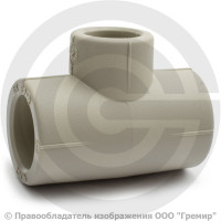 Тройник PP-RCT редукционный серый Дн 75-40-75 Wavin Ekoplastik