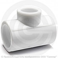 Тройник PP-R редукционный белый Дн 75-32-75 Pro Aqua