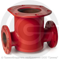 Подставка пожарная двойная фланцевая ППДФ стальная Ду 400-400 Ру-10 КЗСД