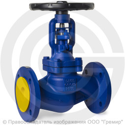 Клапан запорный чугунный фланцевый Ду-200 Ру-16 (Т<300°С) сильфонный Benarmo