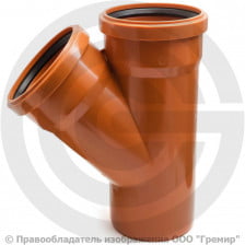 Тройник НПВХ (ПВХ) с раструбом коричневый Дн 500-400 45гр б/нап в/к Ostendorf KGEA