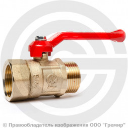 Кран латунный Ду-20 (3/4") Ру-16 ВР-НР (ВН-НАР) рычаг ГАЛЛОП ПРАКТИК 121