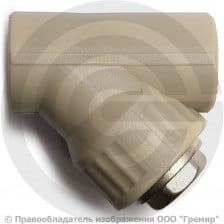 Фильтр PP-R сетчатый серый Дн 20 45гр внутренняя пайка VALFEX