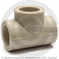 Тройник PP-R редукционный серый Дн 50-25-50 Pro Aqua