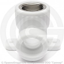 Угольник PP-R комбинированный белый ВР (ВН) Дн 20-3/4" с креплением RTP (РосТурПласт)