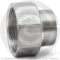 Футорка обратная нержавеющая AISI 304 Ду 40-32 (1 1/2"-1 1/4")